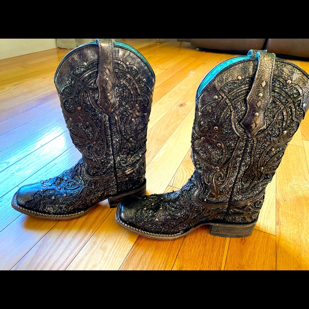 Corral Glitter Inlay Cowgirl Boots